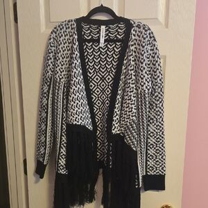Bethany Mota Black and White Patterned Cardigan